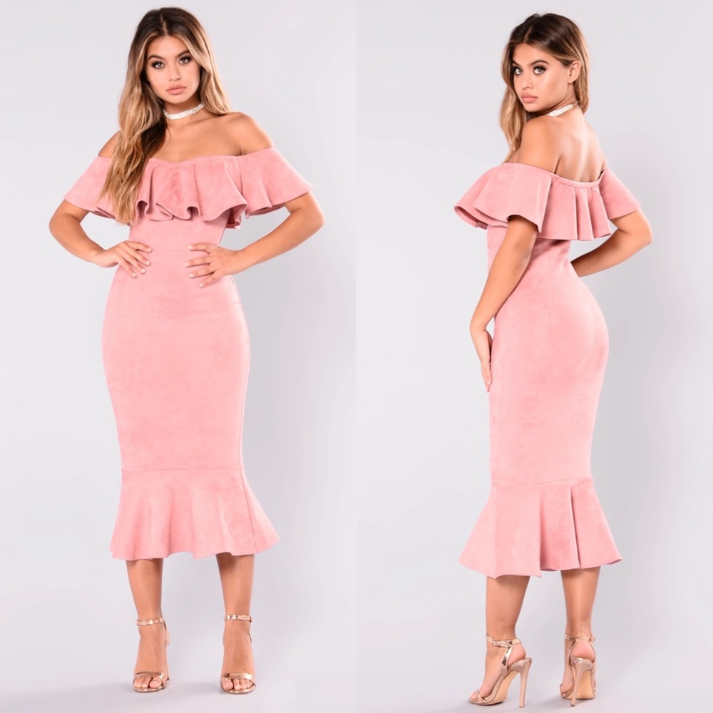 Dusty Pink Suede Dress Size XL (L)